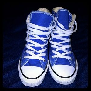 Blue high top Converse